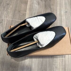 Reformation Black Leather Flats